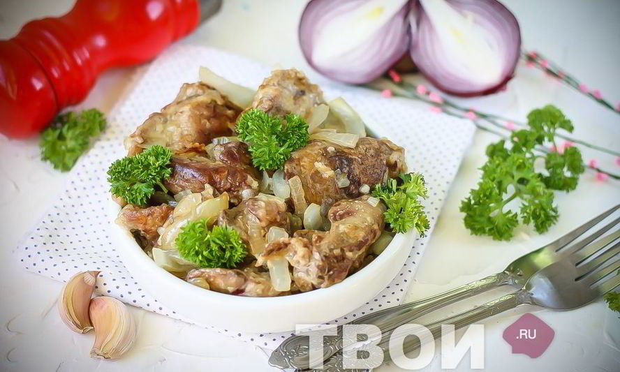 Рецепт куриная печень, жареная с луком