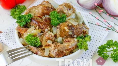 куриная печень, жареная с луком