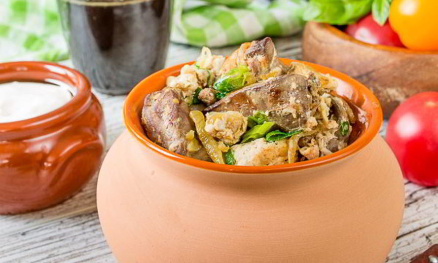 Рецепт куриная печень, жареная с яйцом