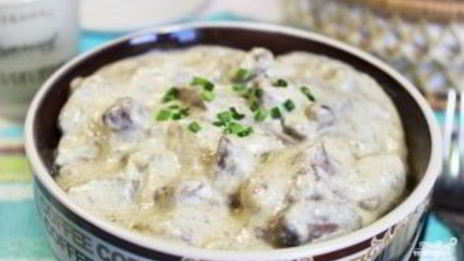 печень индейки со сметаной