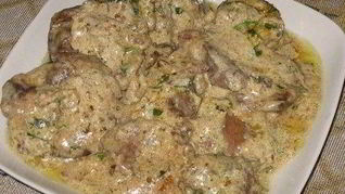 Печень куриная в ореховом соусе