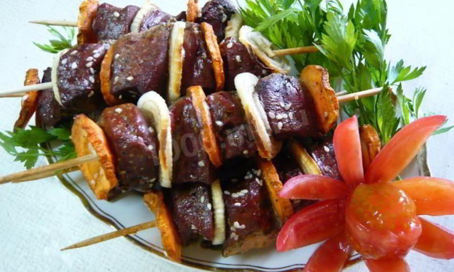 Рецепт печень на шпажках