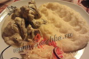 Печень по-бефстрогановски