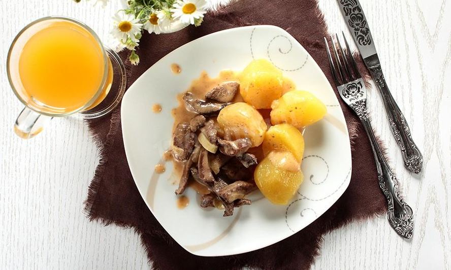 Рецепт печень по строгановски в мультиварке