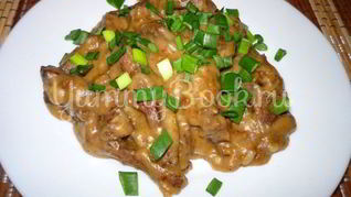 Печень под соусом Бешамель из мультиварки