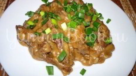 печень под соусом бешамель из мультиварки