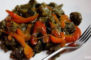 Печень с болгарским перцем