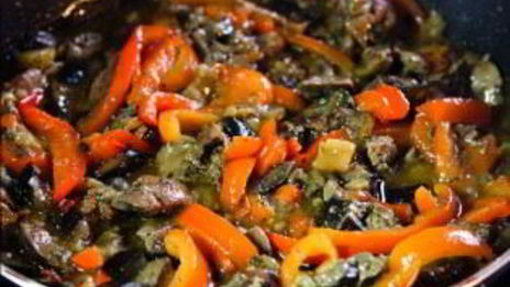 печень с болгарским перцем