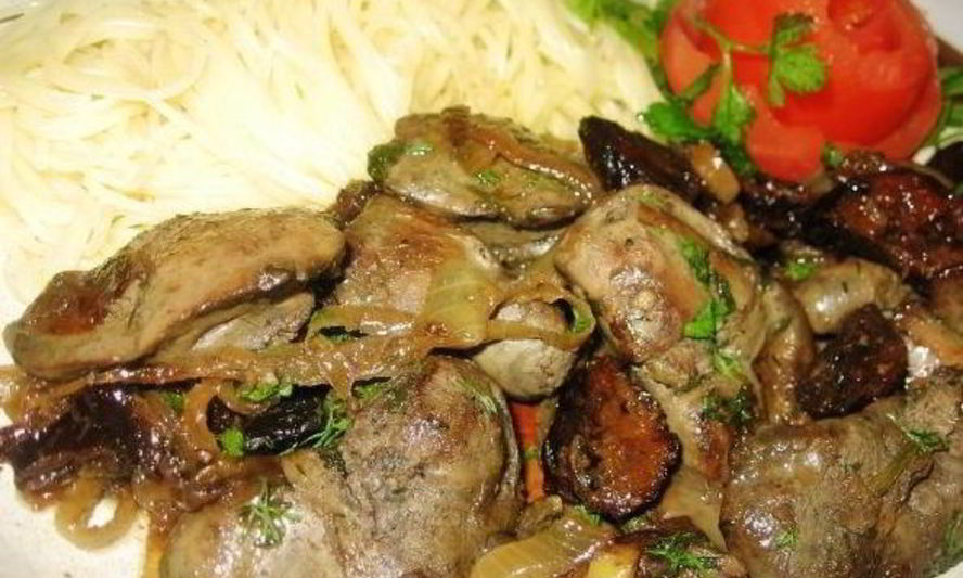 Рецепт печень с черносливом