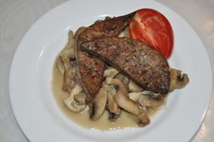 Печень с грибами