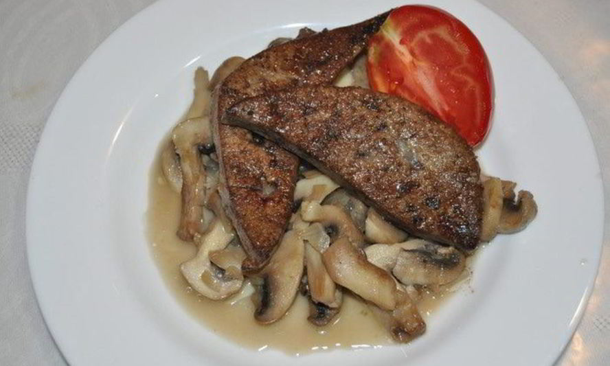 Рецепт печень с грибами