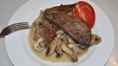 печень с грибами