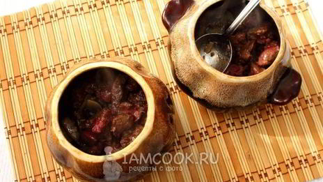 печень с картошкой в горшочке