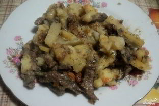 Печень с картошкой в мультиварке