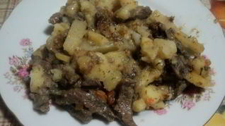 Печень с картошкой в мультиварке