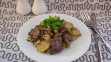 печень с картошкой
