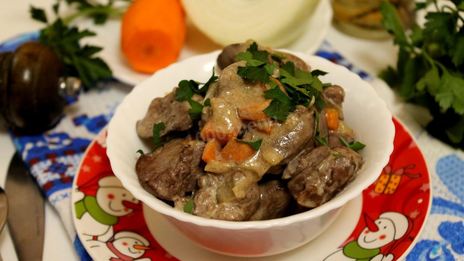 печень с морковью и сметаной