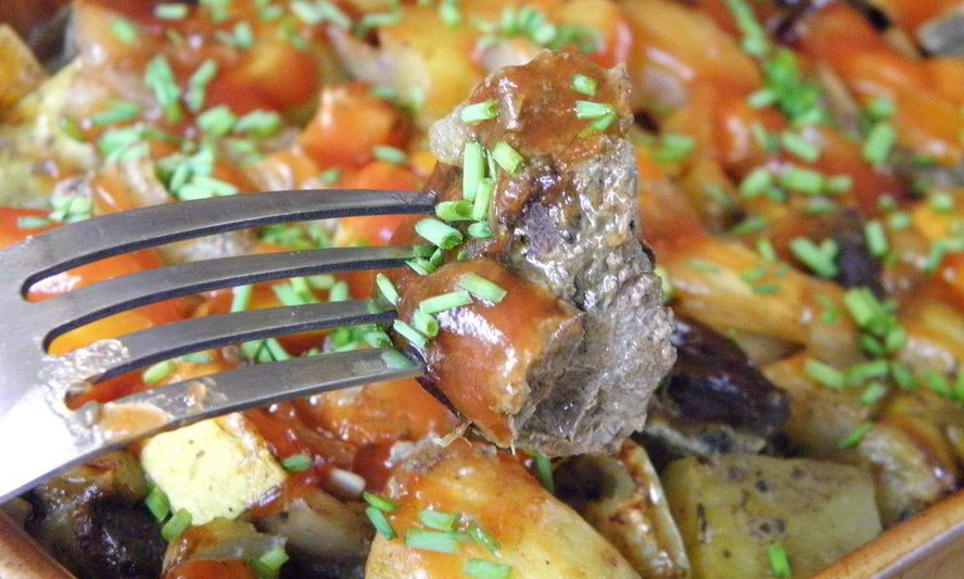 Рецепт печень с овощами в духовке