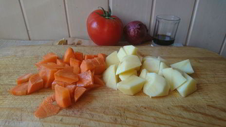 печень с овощным пюре