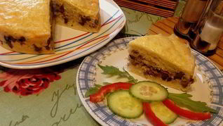 Печень с рисом в тесте