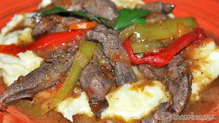 Печень со сладким перцем