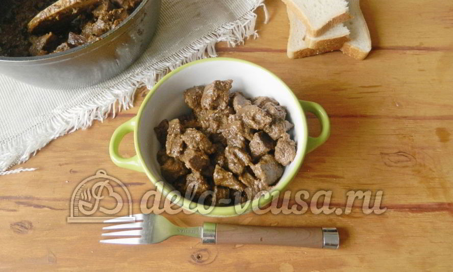 Рецепт печень свиная тушеная в сметане