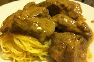 Печень ягненка в сметане