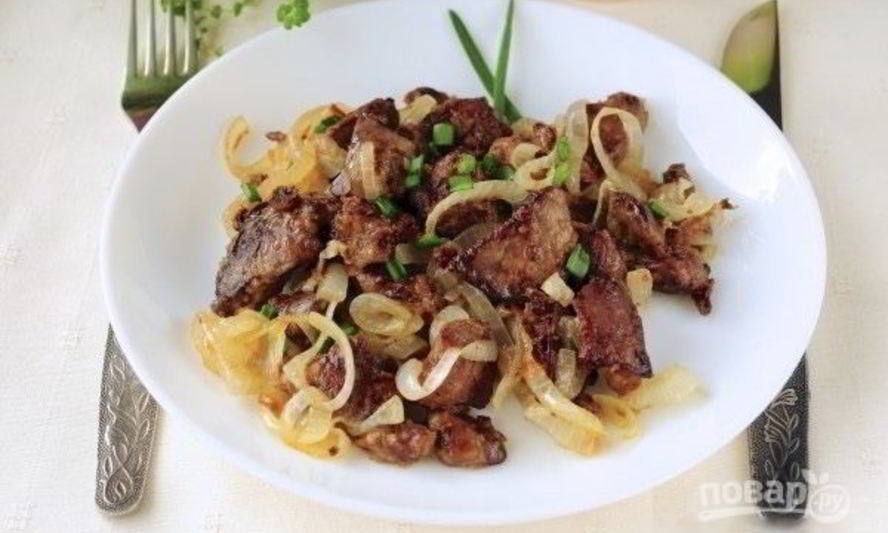 Рецепт печень, жаренная с луком