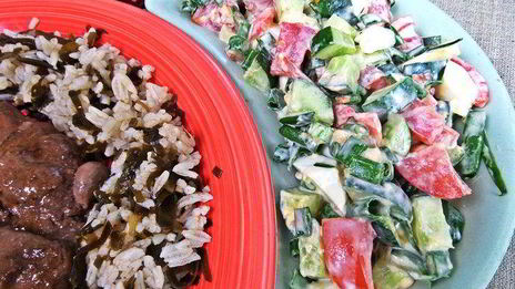 сливочная печенка с рисом по-японски