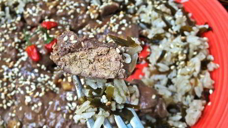 сливочная печенка с рисом по-японски