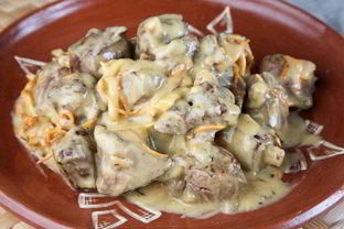 Сочная куриная печень в сырном соусе