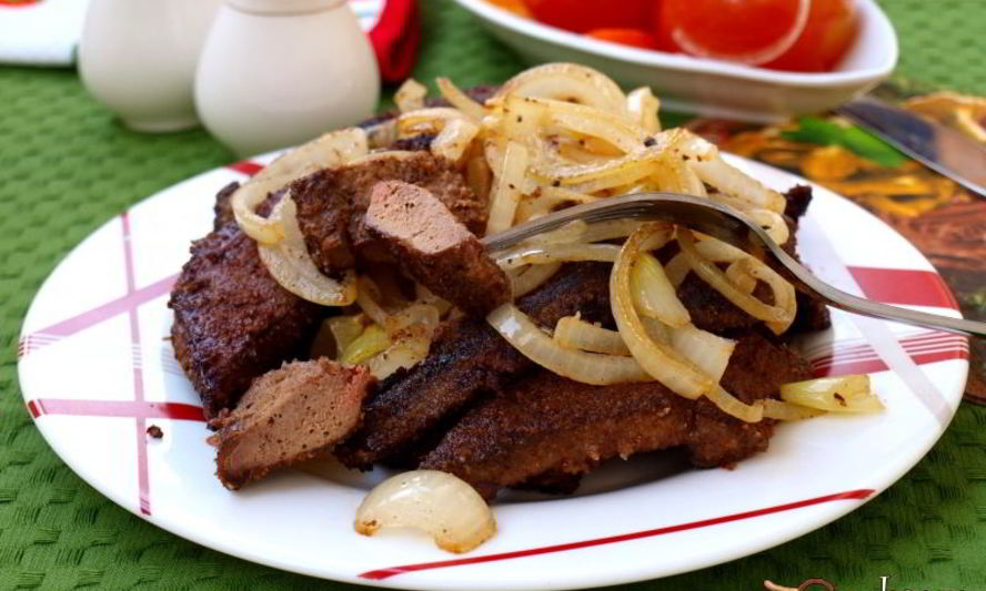 Рецепт свиная печень по-московски