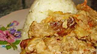 Свиная печень в сметане