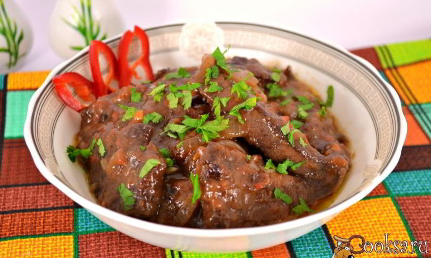 Рецепт свиная печень в томатно-соевом соусе