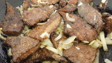 свиная печень в томатно-соевом соусе