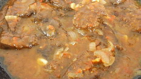 свиная печень в томатно-соевом соусе