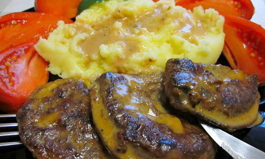 Рецепт телячья печенка, тушеная в сметане