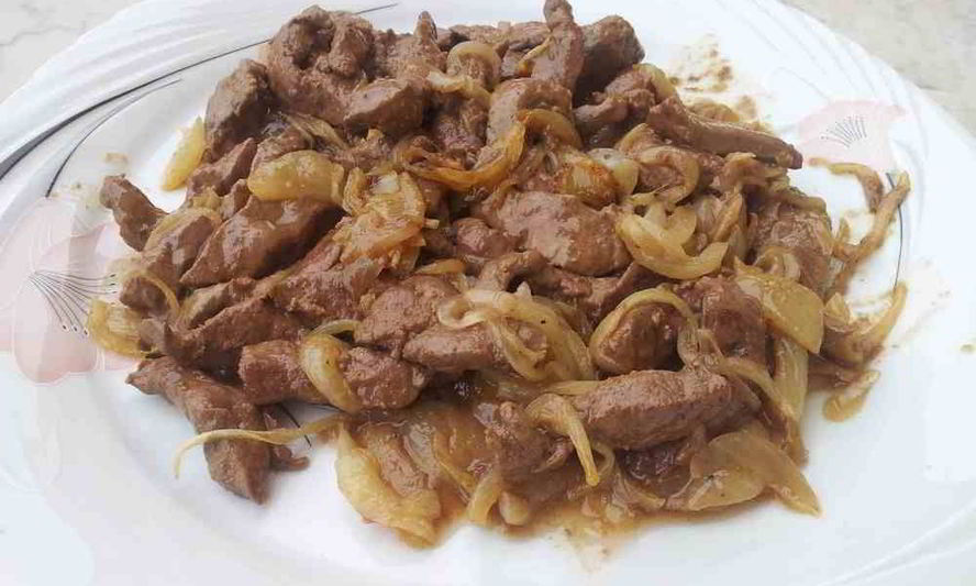 Рецепт жареная говяжья печень
