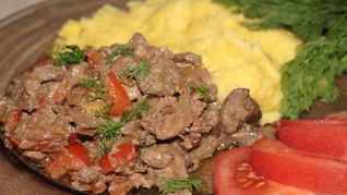 Жареная куриная печень