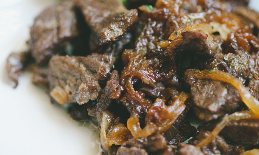 Рецепт жареная печень с луком