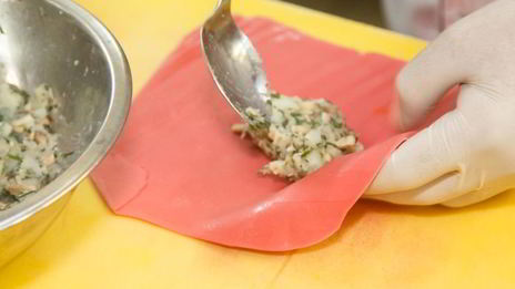 хинкали с картофелем и грибами