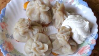 Китайские пельмени с креветками грибами и мясным фаршем