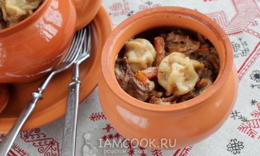 Рецепт пельмени по-амурски в горшочках