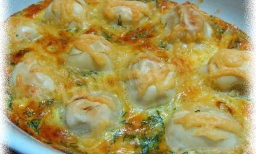 Рецепт пельмени с брынзой в омлете