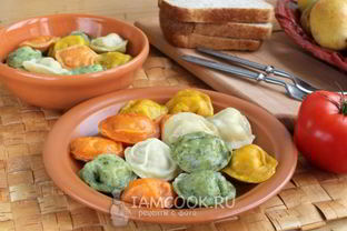 Пельмени цветные