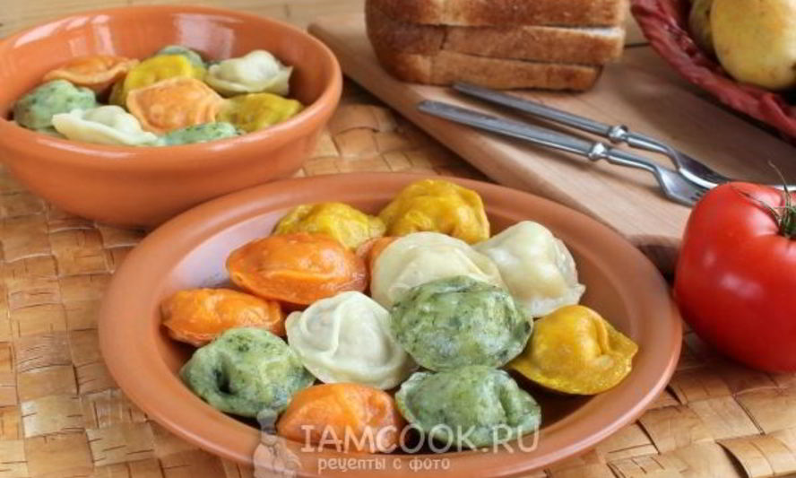 Рецепт пельмени цветные