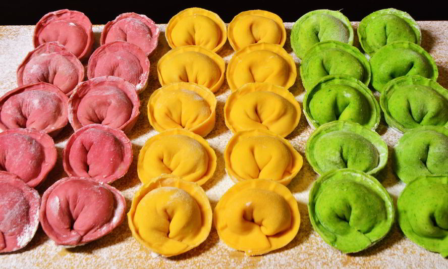 Рецепт цветные пельмени