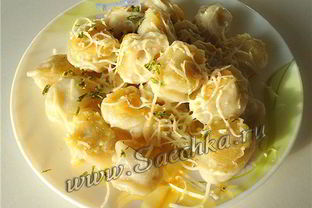 Запеченные пельмени