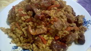 Плов Фантазия с мясом и грибами