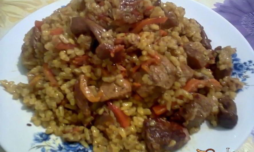 Рецепт плов фантазия с мясом и грибами